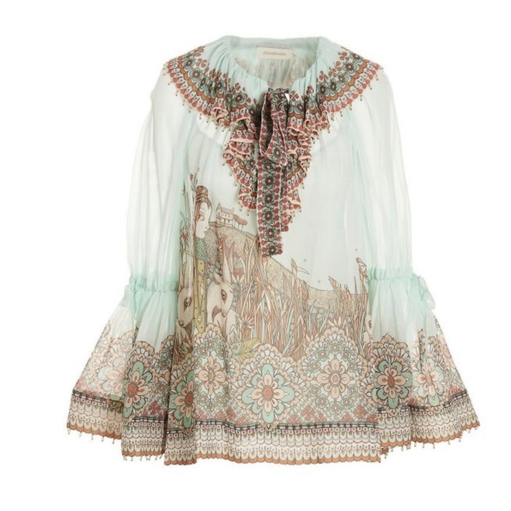 BNWT Zimmermann Kaleidoscope Capricorn Blouse – Size 0 US4